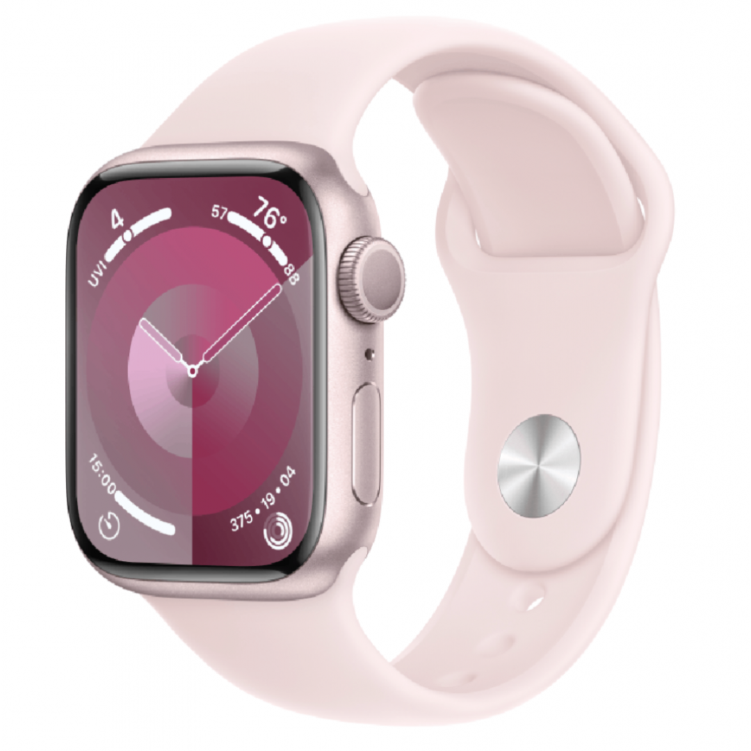 Apple Watch 9 45 mm Pink W/Light Pink Sport Band 